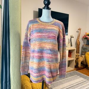 aerie Pastel Multicolor Striped Crewneck Sweater